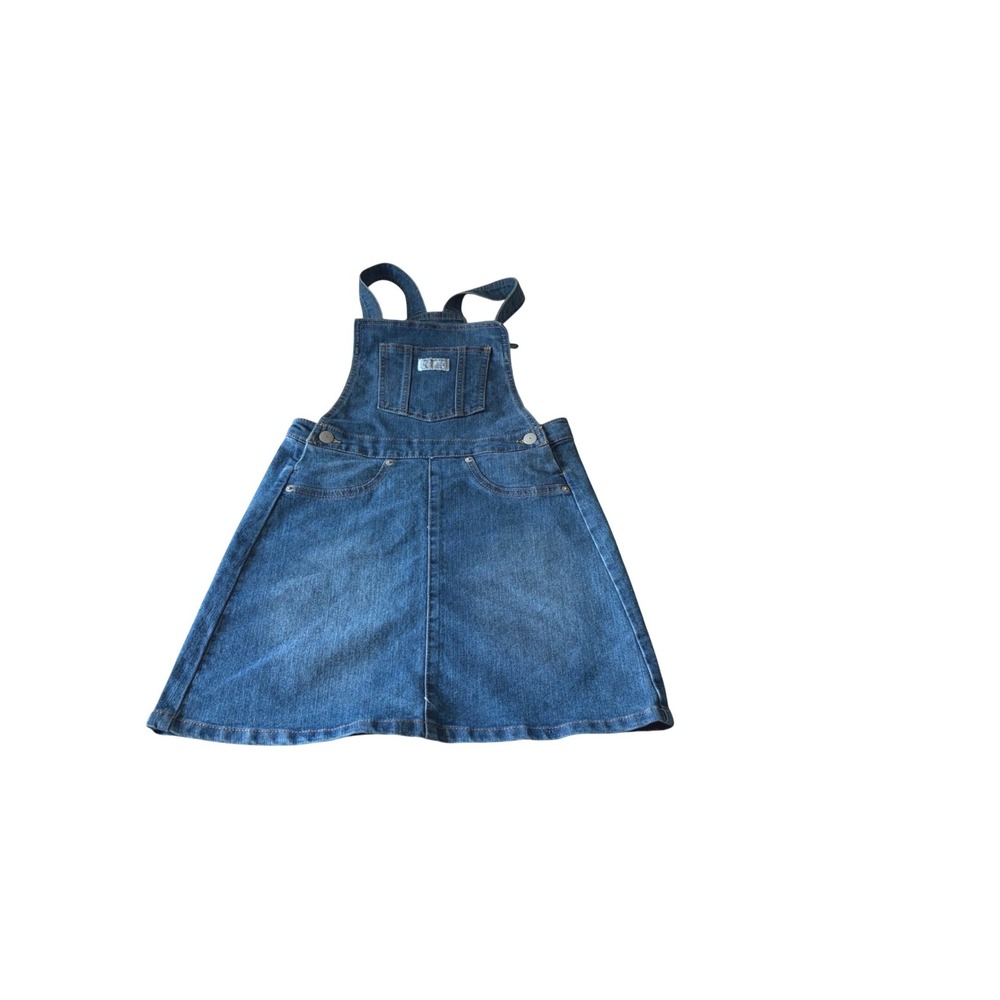 Levis Girls Blue Denim Overall Jumper Dress Medium Wash Size M 10/12 L140-M8K